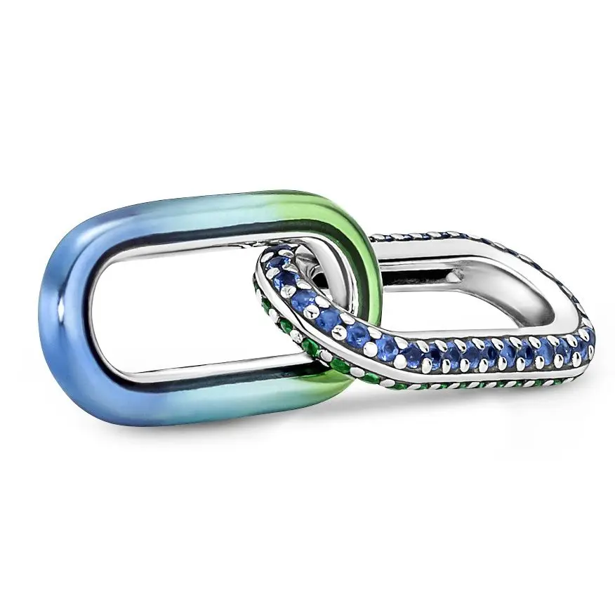 

Оригинальный Me Стайлинг паве и эмаль двойная звено с хрустальными бусинами подходит для женского браслета с подвесками европейские ювелирные изделия DIY