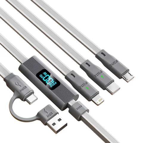 PZOZ 100 Вт USB C и USB A зарядный кабель 3 в 1 Многофункциональный зарядный кабель для нескольких устройств для iPhone iPad Pro MacBook Samsung