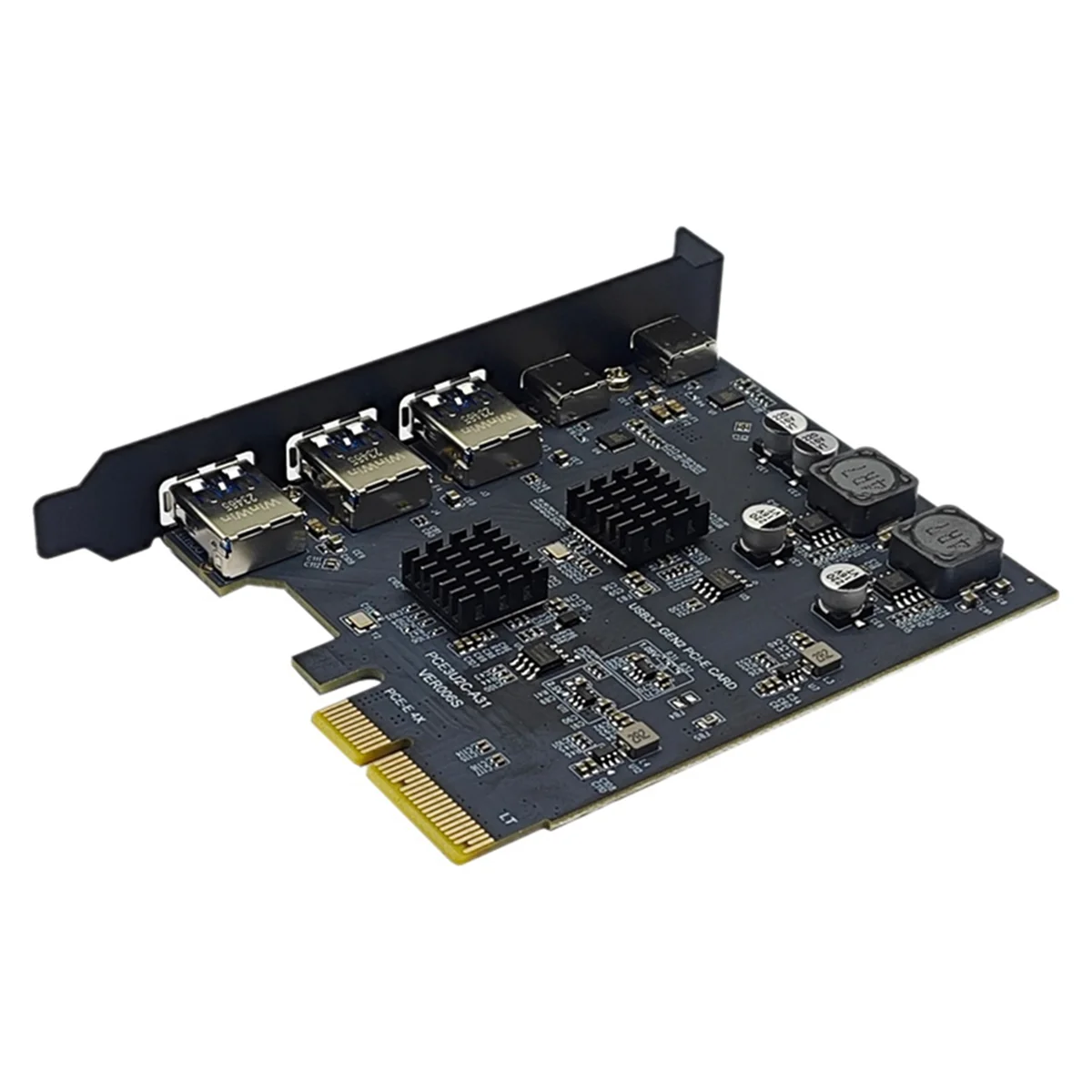 Адаптер PCI Express X4 на 2 порта типа C + 3 USB3.2 Gen2 10 Гбит/с ASM3142 чип VL822 Карта расширения USB