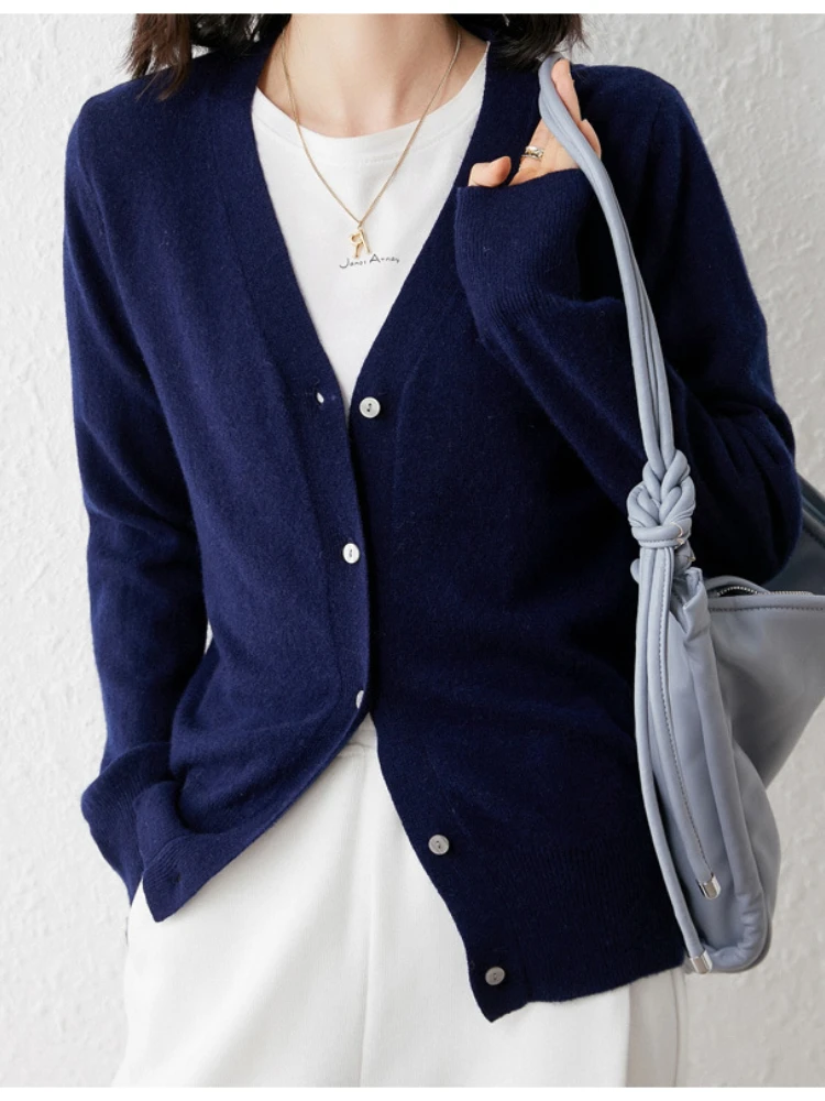 

Women's Sweater 12 Color Cardigan 2023 Autumn Single Breasted V-neck Knitwears Fashion Short Solid Women Jumpers Womens Clothing