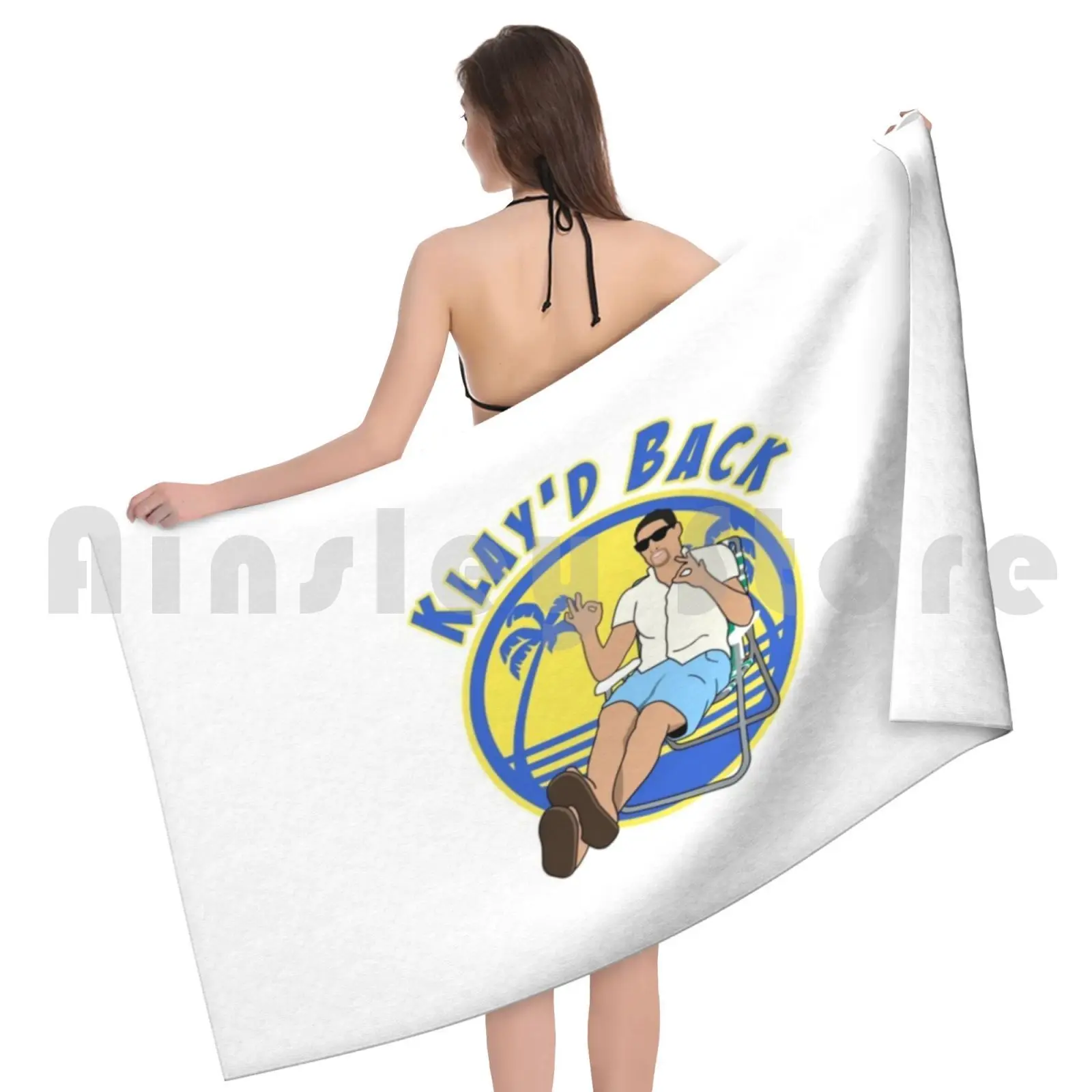 Кляйд Вернисаж Назад 2 Ванная Полотенце Пляжная Подушка Клэй Томпсон Слэм Чехол Баскетбольные Финалы К "на".