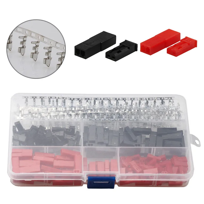 

600PCS 2.54mm Dupont Connectors Red&Black Male&Female Butt Electrical Jumper With Pin Header Housing Crimp Bare Terminals