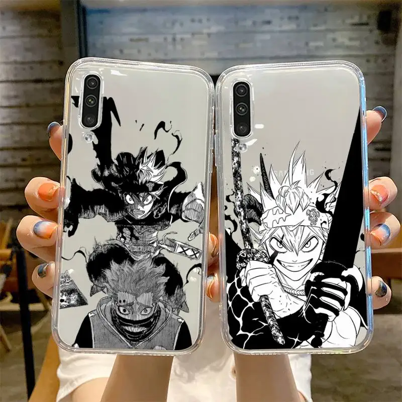 

Black Clover anime Phone Case Transparent For Samsung Galaxy A S 22 52 20 21 71 10 51 50 12 40 fe ultra plus
