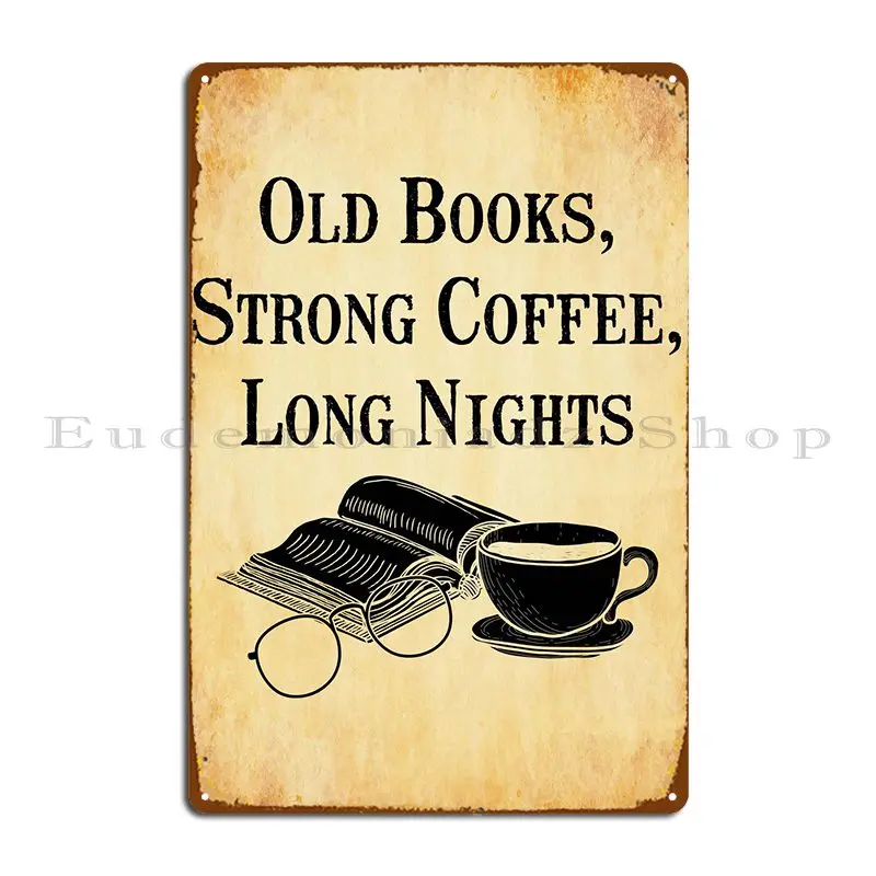 

Темная академия, кофейные книги, металлический плакат, плакат, Киноклуб, индивидуальный Настенный декор, жестяной знак, плакат