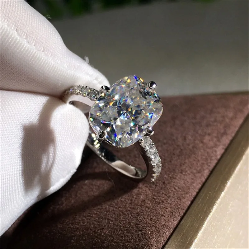 

Princess Luxury Proposal Fashion Round Cut Zircon Ring Set Women's Shiny Gem Wedding Ring Girl Jewelry Headwear Wholesale