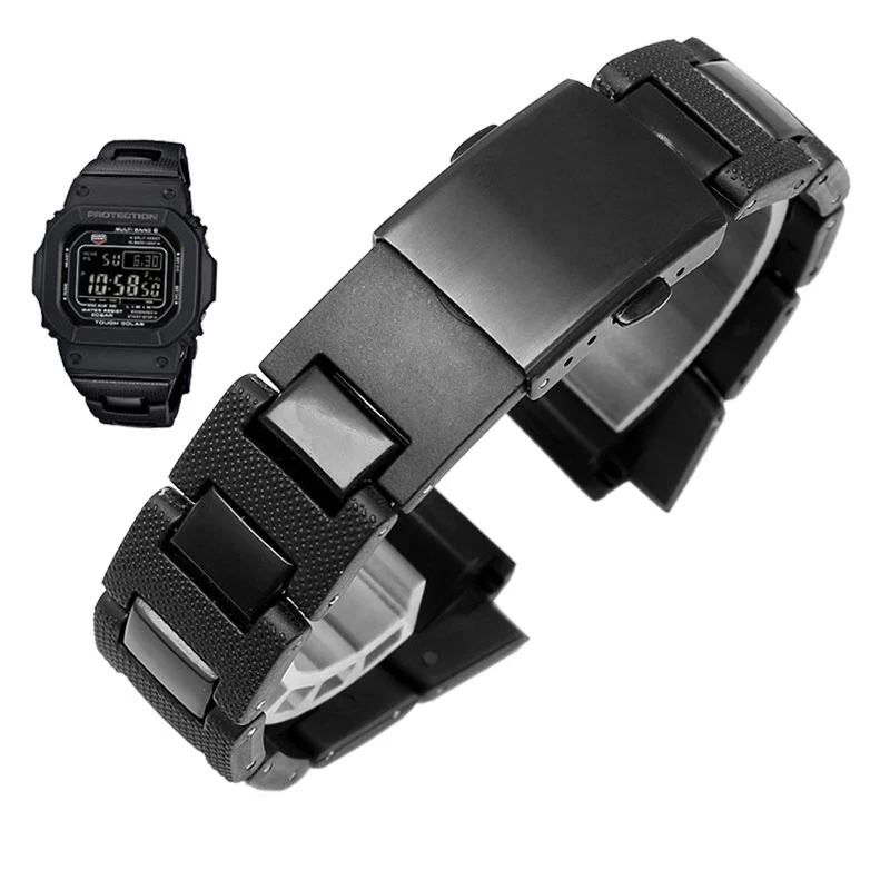 Фото Резиновый ремешок для наручных часов C-asio DW-5600 DW6900 DW9600 GW-M5610 высококачественный пластиковый ремешок застежка из нержавеющей стали Мужские ак... №5