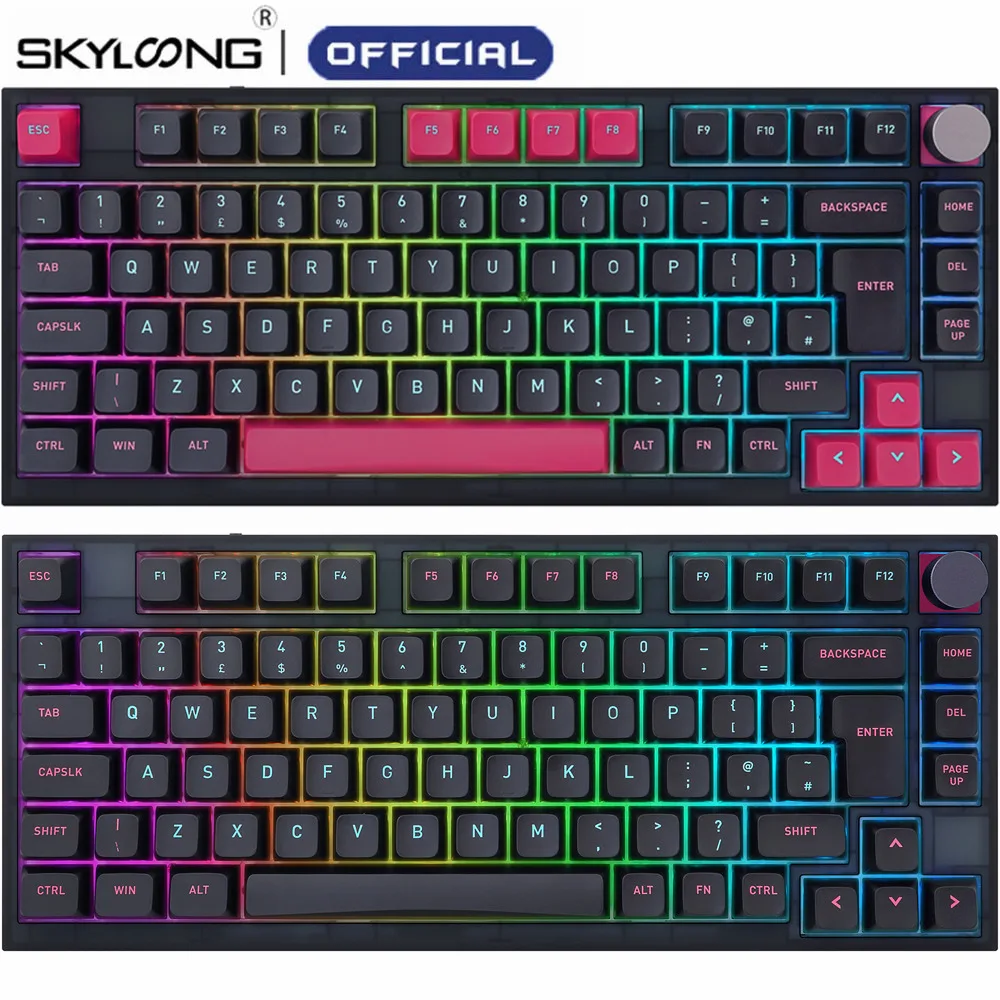 Клавиатура Механическая оптическая SKYLOONG GK75, программируемая игровая клавиатура с RGB-подсветкой, Режим ночной смены, режим Майами, USB