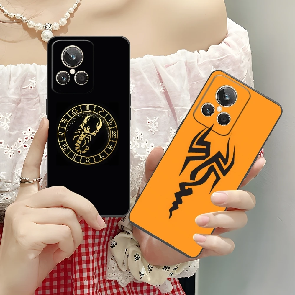 Colored Golden Scorpio Mobile Cell Phone Case for Realme GT 2 9i 8i 7i Pro X50 X2 C35 C21 C20 C11 C3 Black Cover Shell