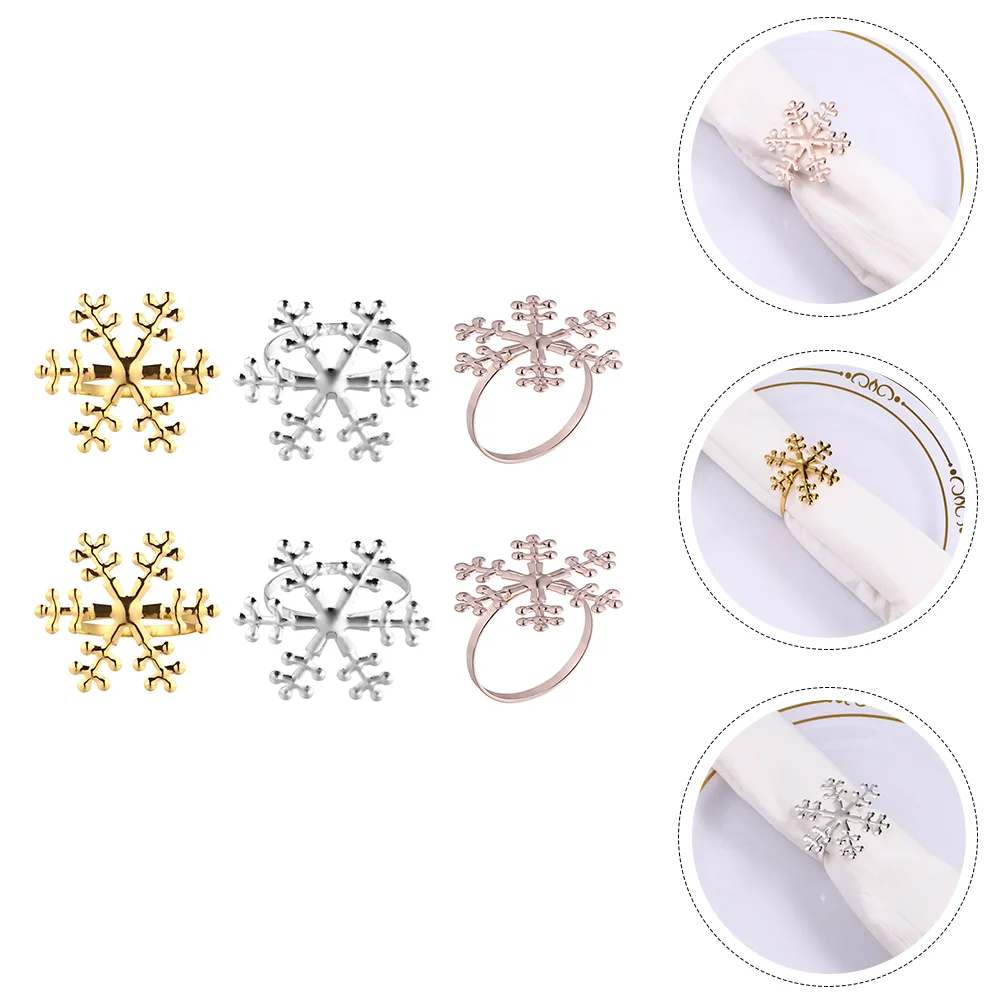 

6pcs Festival Napkin Clasp Napkin Buckle Christmas Dining Table Decoration