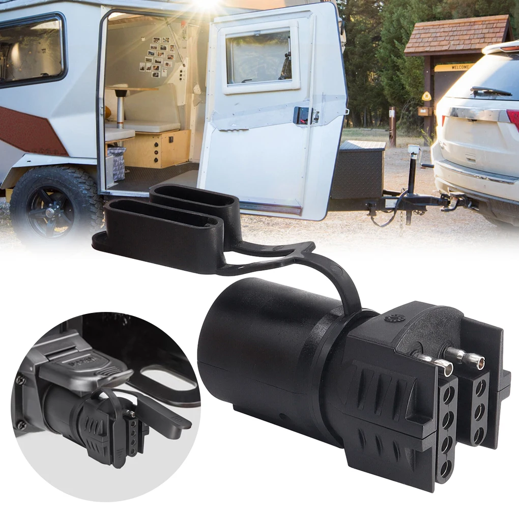 

Black RV Traction Connector Ultimate Trailer Wire Solution Cars Nylon RVs Dust Prevention Suitable For Most Trailers