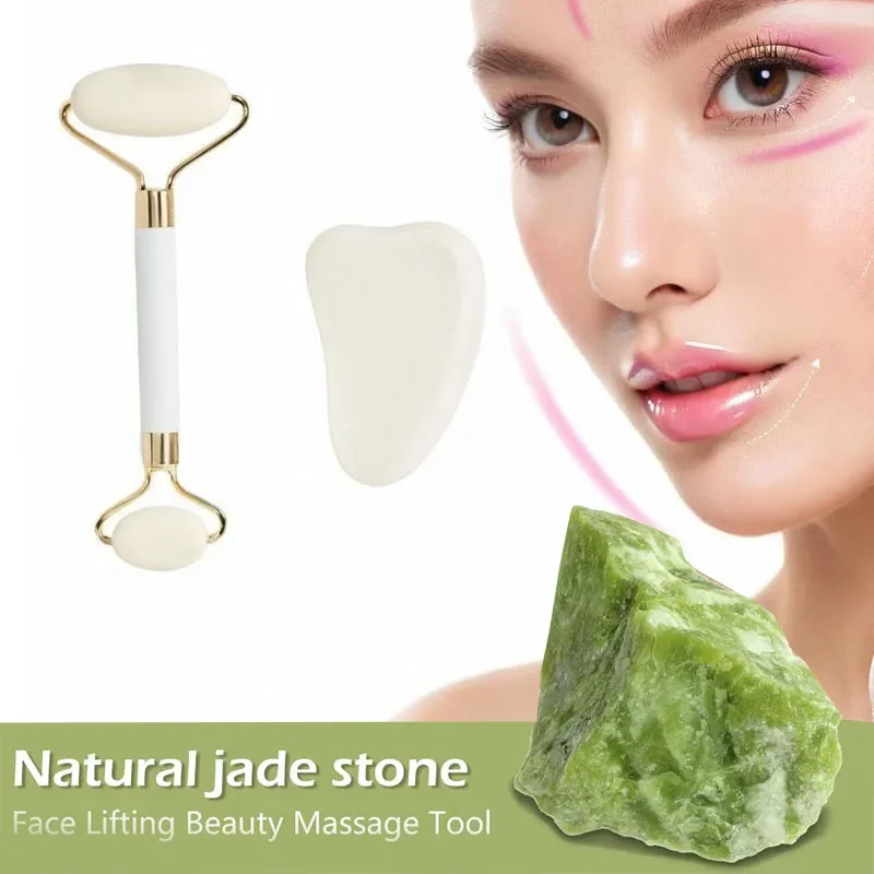 Новый 2 шт. камень Gousha для лица Gua Sha Gowoman натуральный инструмент валик Visage скребок