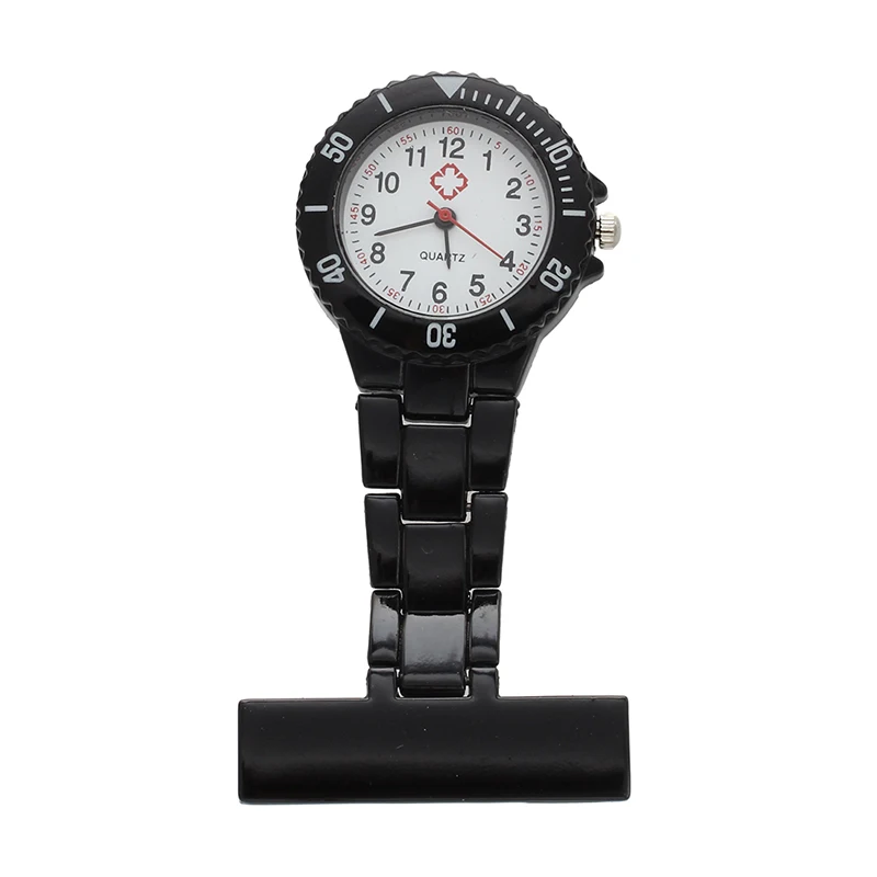 

Черный кварцевый механизм брошь Медсестра Брелок Туника карманные металлические часы