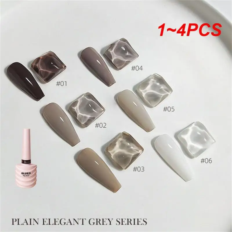 

1~4PCS Nail Polish Glue Easy To Color Coloring Gray Nail Glue Nail Glue The Effect Is Long-lasting Colorful Nail Polish Nail Art