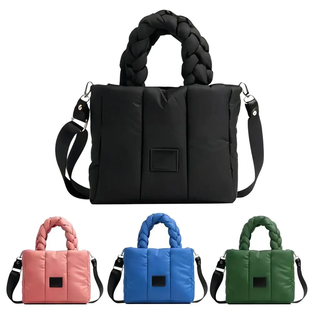 

Плиссированная Сумка-тоут с рисунком облаков, пуховая стеганая сумка на хлопковом наполнителе, клетчатая сумка для подмышек, вместительная зимняя стеганая сумка-тоут