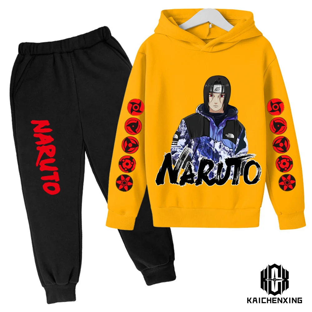 

2023 Boys and Girls Clothing Naruto Jogging Suit Fashion Children's Hoodie Children's Sports Hoodie + Pants Clothing For Boys