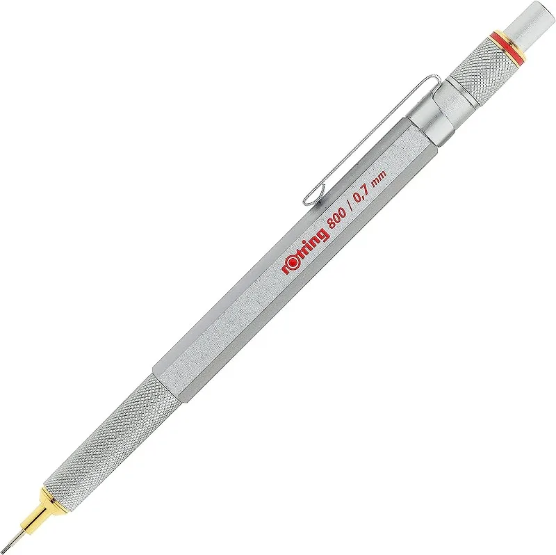 Rotring 800 Mechanical Pencil, 0.7 Mm, Silver Metal Barrel /