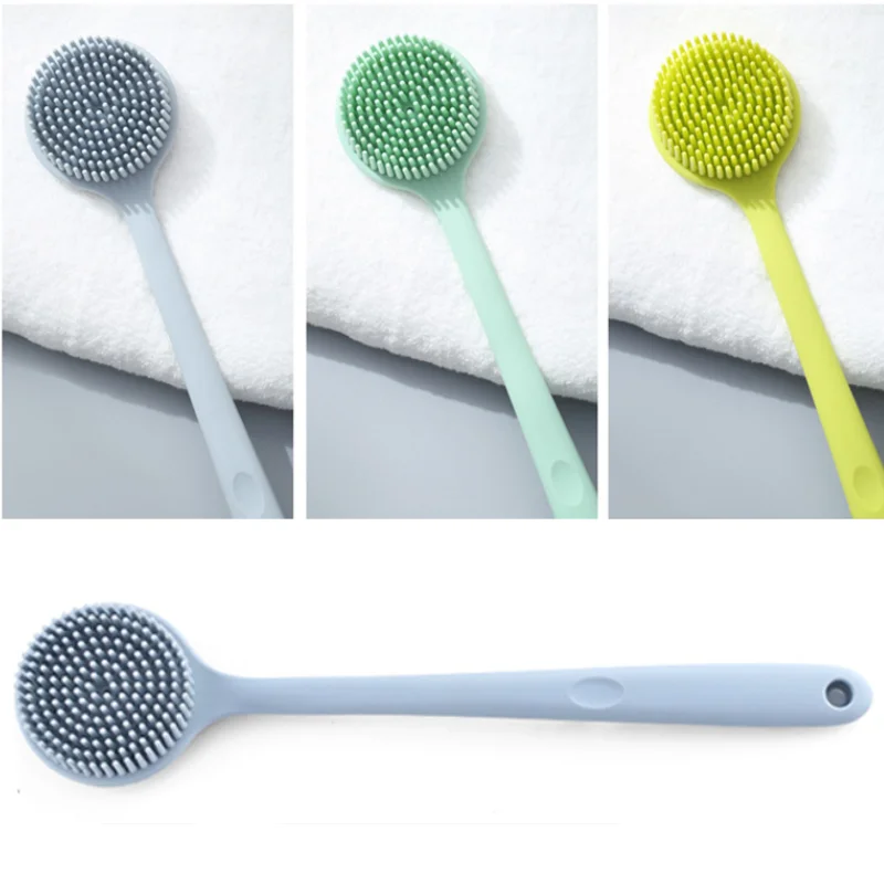 

Body Long Handle Double-Sided Bath Multifunctional Silicone Brush Shower Brush Back Massage Exfoliation Wisp Body Scrub Brush
