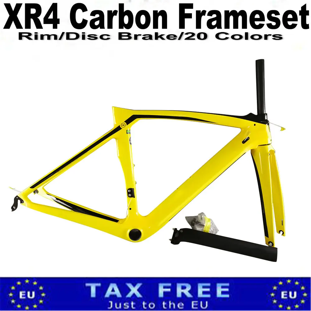 

T1000 20 Colors Yellow XR4 Carbon Frame Road Frame Cycling Bicycle Frameset BB386