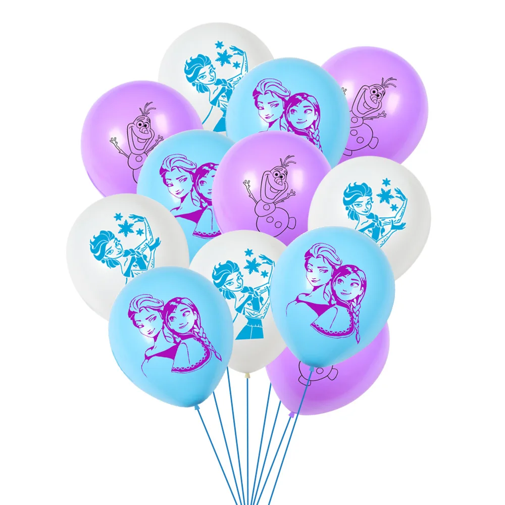 

12inch Frozen Latex Balloons 10pcs Setprincess Anna Elsa Figures Birthday Party Decorations Baby Shower Decorations Girls Gifts