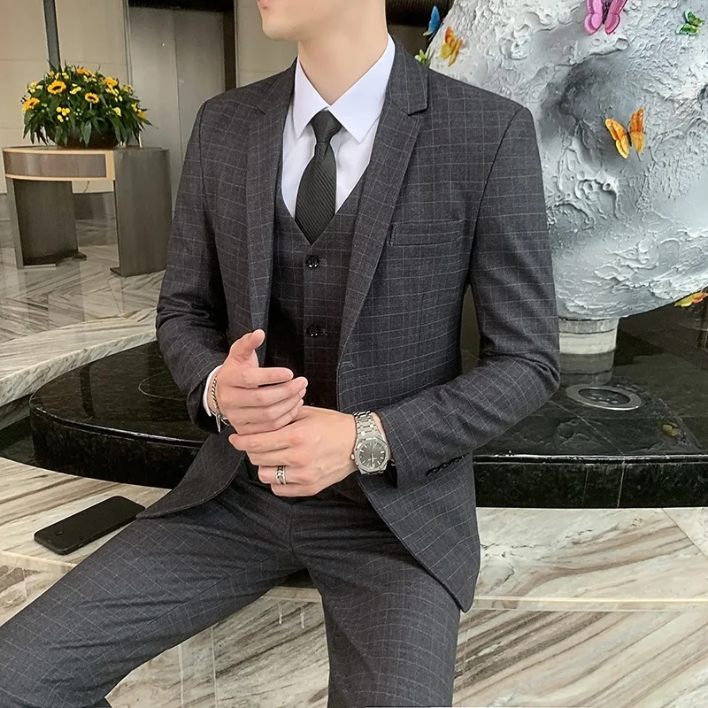 Женский (костюм + жилет брюки) деловой костюм-тройка в британском стиле Модный