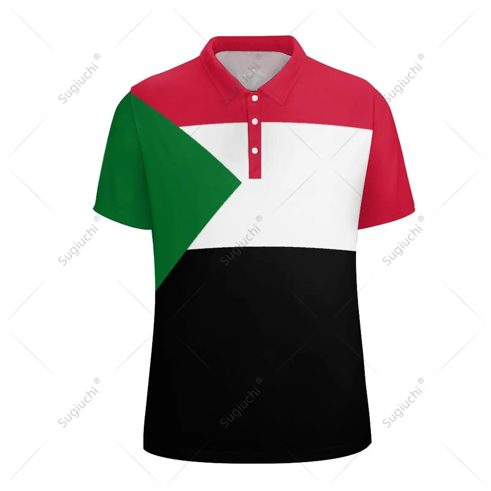 Рубашка-поло унисекс с флагом Судана и 3D принтом мужская модная одежда-поло