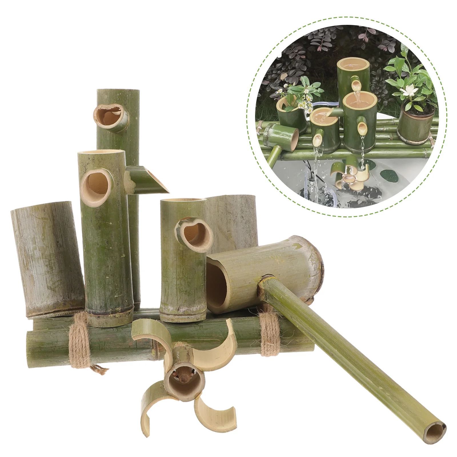 

Water Tank Ornaments Fountain Fountains Indoor Upholstery Trim Bamboo Decor Miniture Decoration Creative Outdoor Desktop