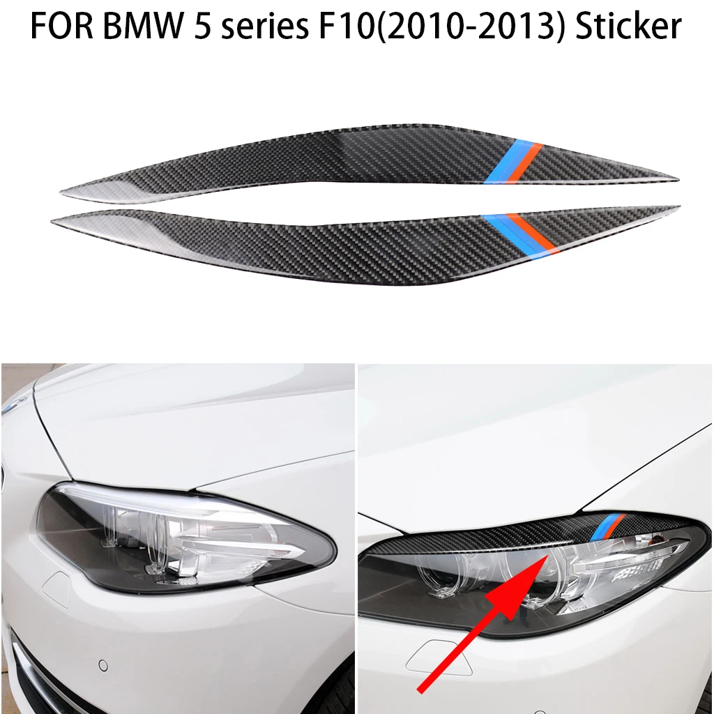 

Carbon fiber automobile styling lamp eyebrow protection decoration, suitable FOR BMW 5 series F10 2010-2016 Sticker