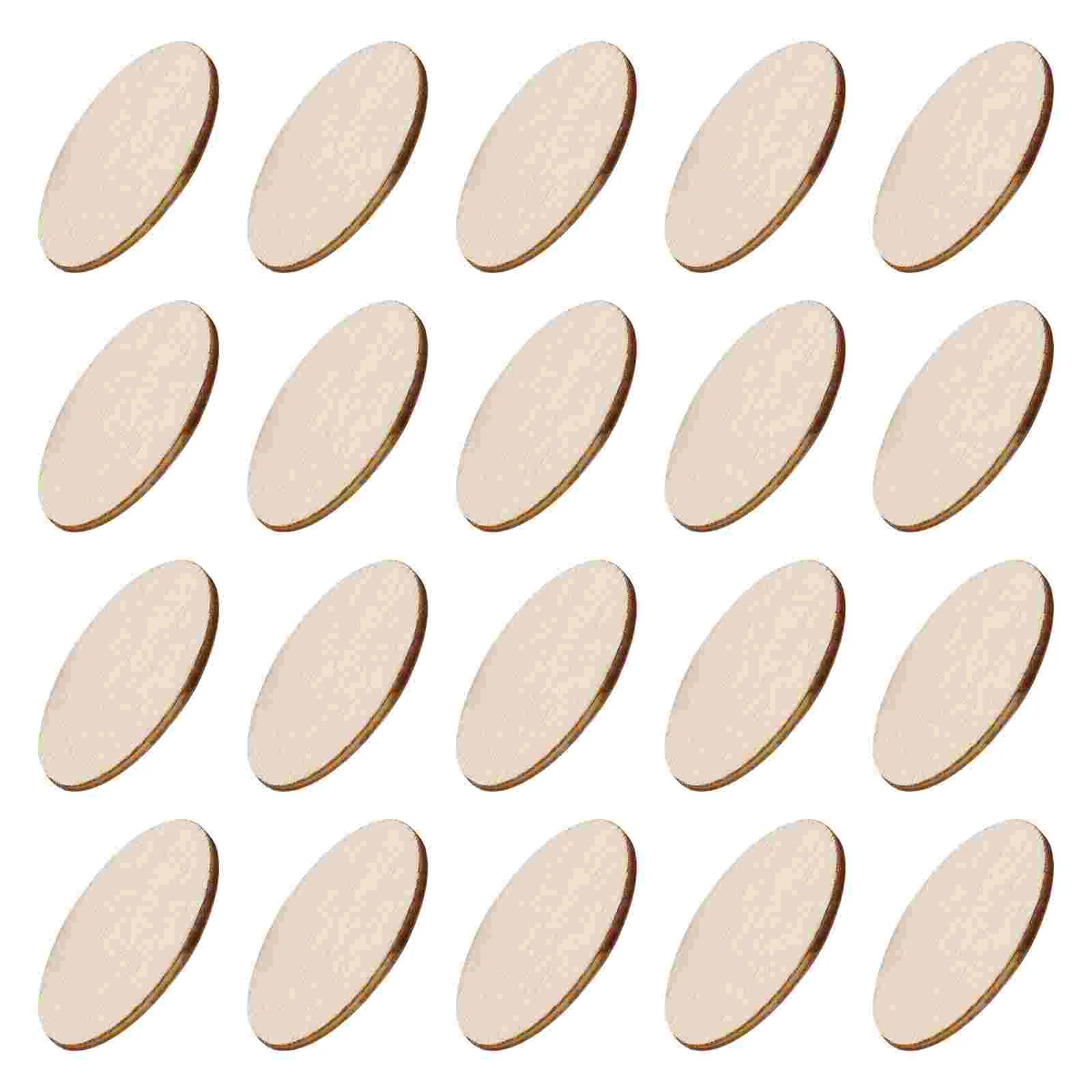 

NUOBESTY 200pcs Wooden Oval Cutouts Wood Slices Rustic Wooden Cutout Chips DIY Wood Craft Supplies for Handwork Decoration