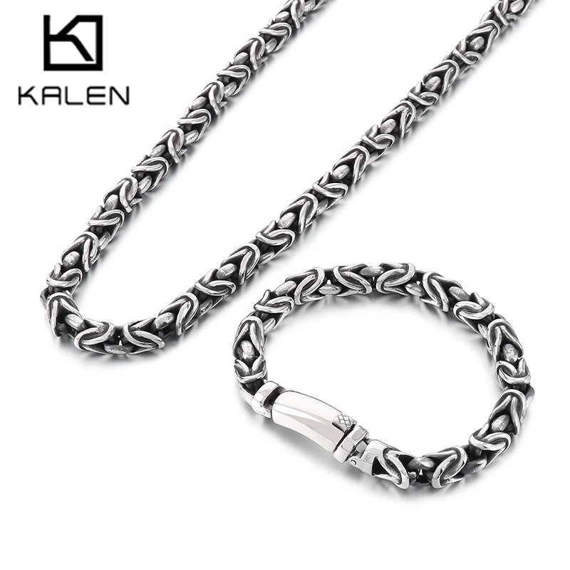 

8mm New Gothic Stainless Steel Thick Bracelet Necklace for Men Punk Handmade Trendy Vintage Biker Jewelry Gift