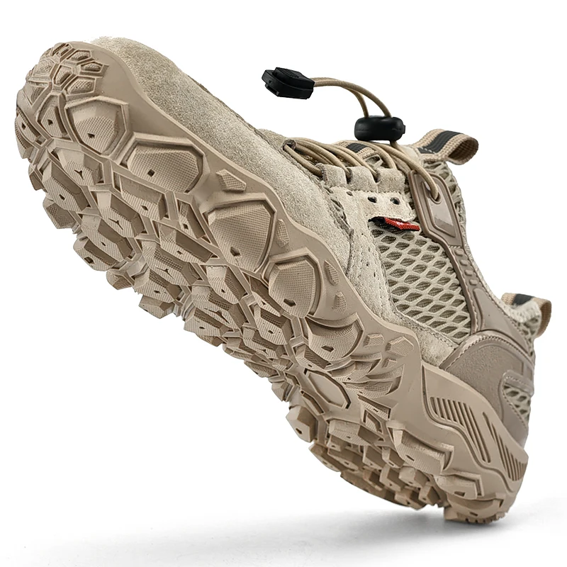 JIEMIAO Summer Men Hiking Shoes Mesh Breathable Desert Training Sneakers Comfortable Climbing Sport Shoes Outdoor Trekking Shoes