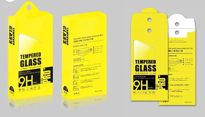 200pcs/lot 175*87mm Green Universal Paper Retail Package Packaging Box For Cell Phone 9H Tempered Glass Screen Protector Film