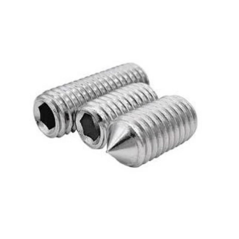 Фото UNC/UNF 4 # -40 5 # -40 6 # -32 8 # -32 10 # -32  10 # -24 1/4-20 Установочные винты с шестигранной головкой из нержавеющей стали 304, винт с конической точкой №4