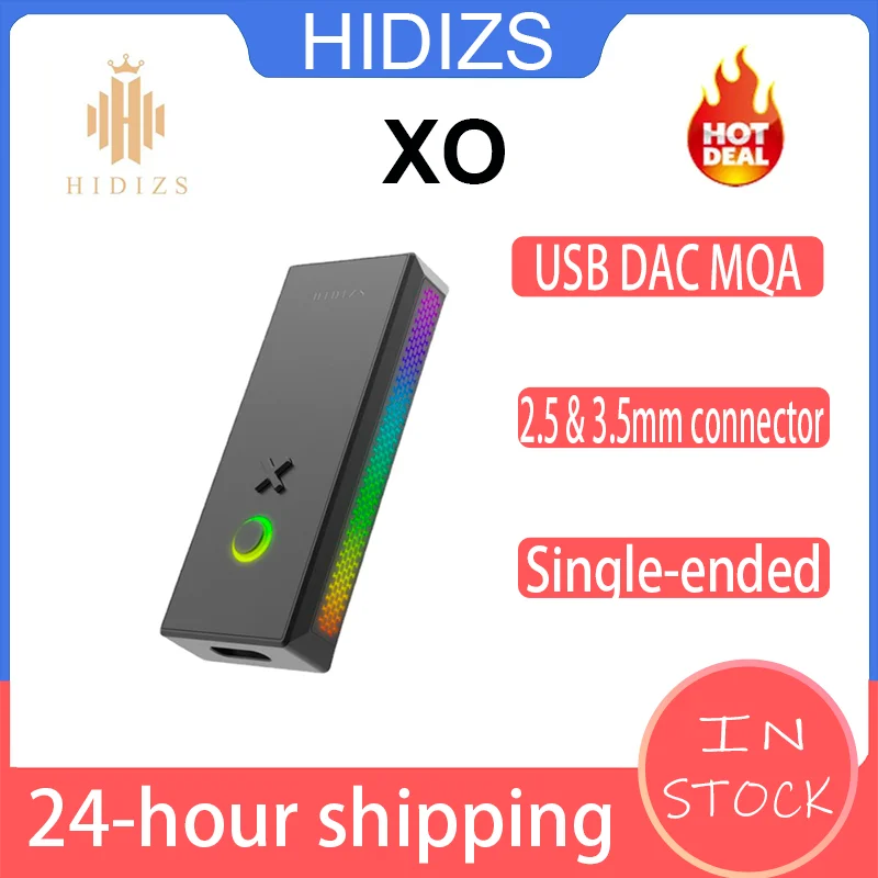 

Hidizs XO односторонний сбалансированный Hi-Fi 2,5/3,5 мм разъем USB DAC Hi-Res аудио преобразователь и переходник MQA с RGB светодиодный Lights