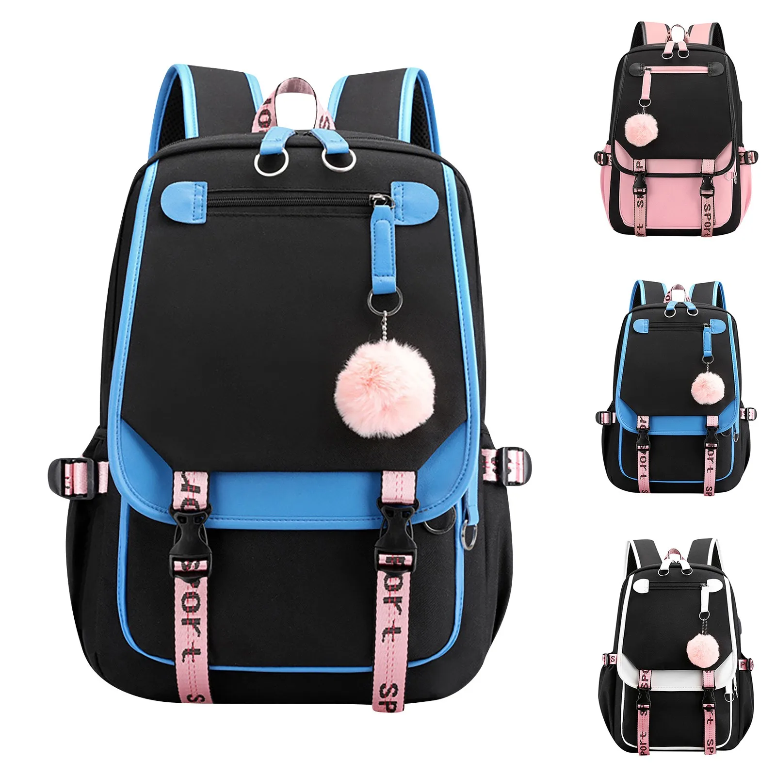 Женский повседневный рюкзак из полиэстера с застежкой-молнией для ноутбуков и