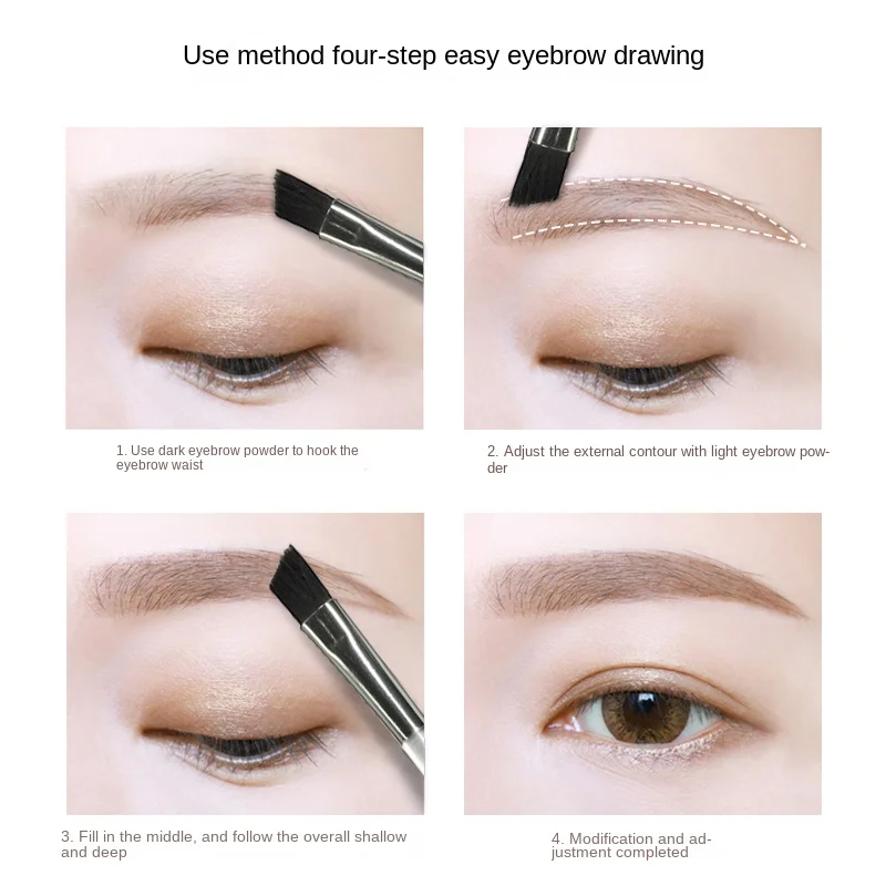 Двухцветная пудра для бровей HXL натуральное украшение гладкий трехмерный нежный