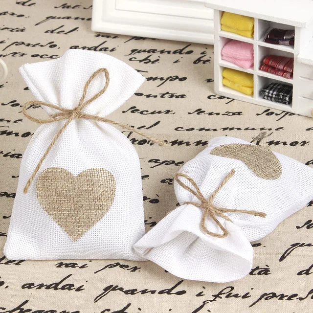 

10x14cm White Linen Drawstring Bag Vintage Natural Burlap Gift Candy Bags Wedding Candy Bags Jute Gift Jewelry Pouch