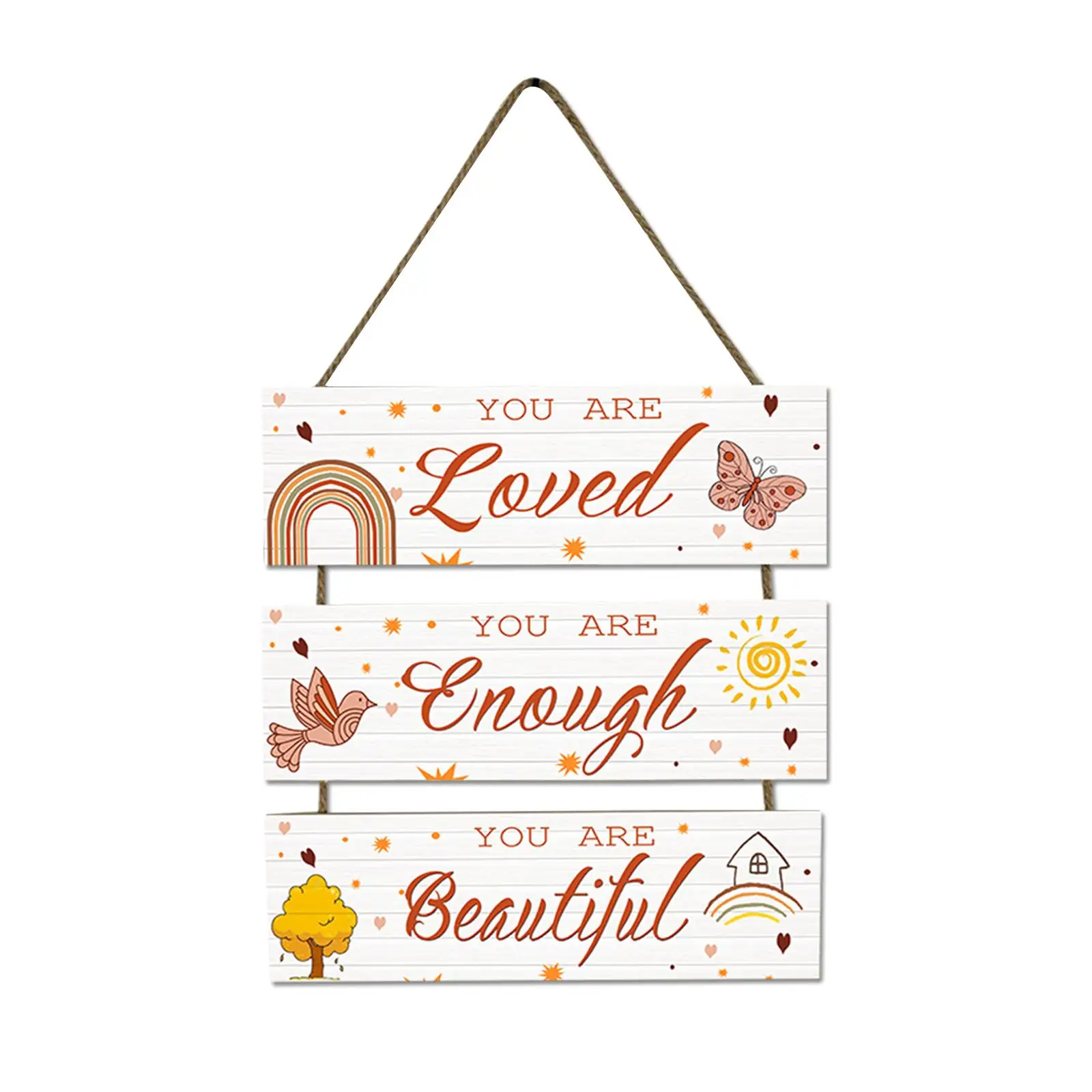 

Wooden Wall Plaque Door Sign with Rope Decorative for Celebration Decor