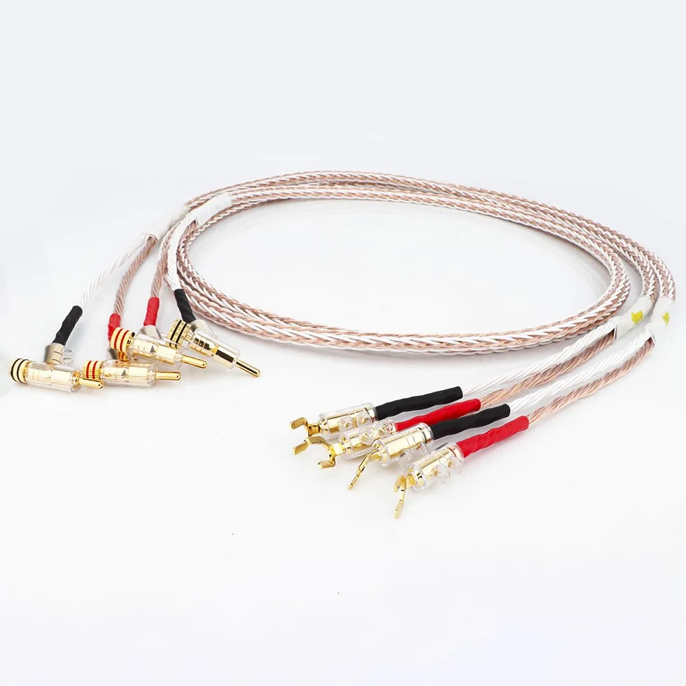 

8TC 7N OCC Speaker Cable Fever Speaker Amplifier HiFi Connection Cable Y-Y / Banana Plug-Banana Plug / Y-Banana Plug