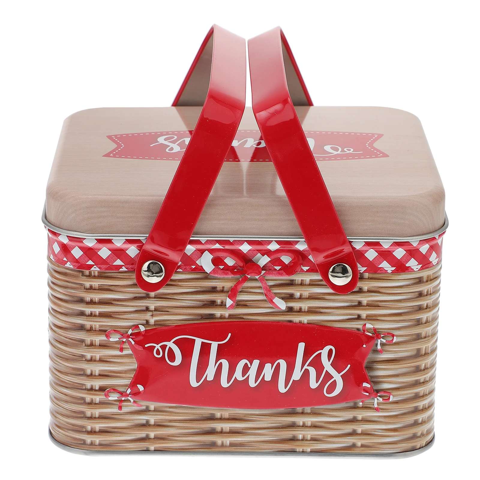 

Tinplate Candy Cookie Box With Handle Creative Cookie Jar Biscuit Container Gifts Tinplate Box For Dry Storage Tea Candy Ratan