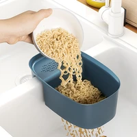 creative kitchen sink filter plastic hanging water filter blue fruit and vegetable cleaning container kitchen tool anti clogging