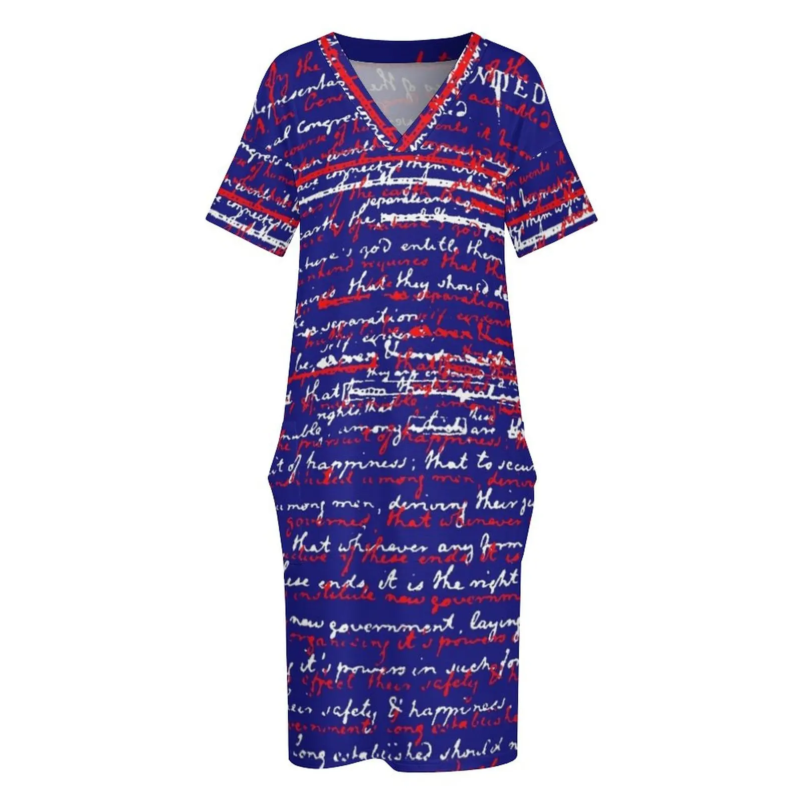 Свободное карманное платье 4 июля летнее в Корейском стиле женские элегантные