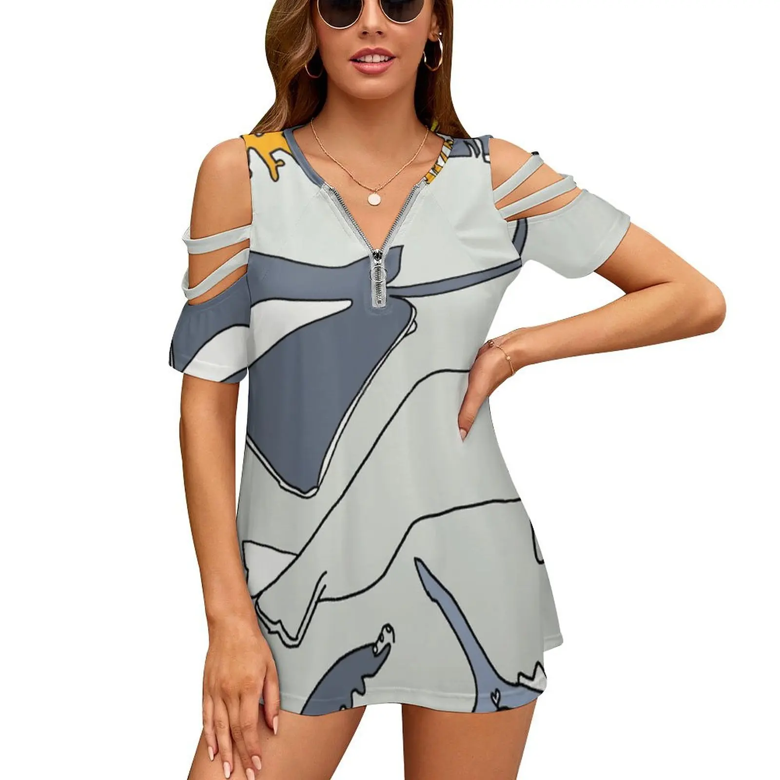 Женская футболка Under The Sea весенне-летние футболки с принтом различные стили кит