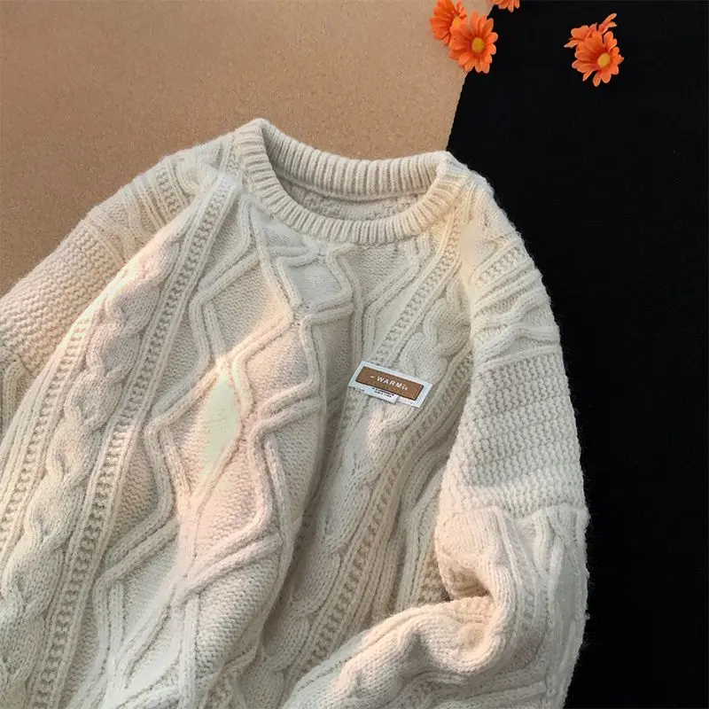 

Японский свитер для мужчин на осень и зиму, свободный свитер в стиле ленивых, модный брендовый свитер в Корейском стиле ретро, куртка