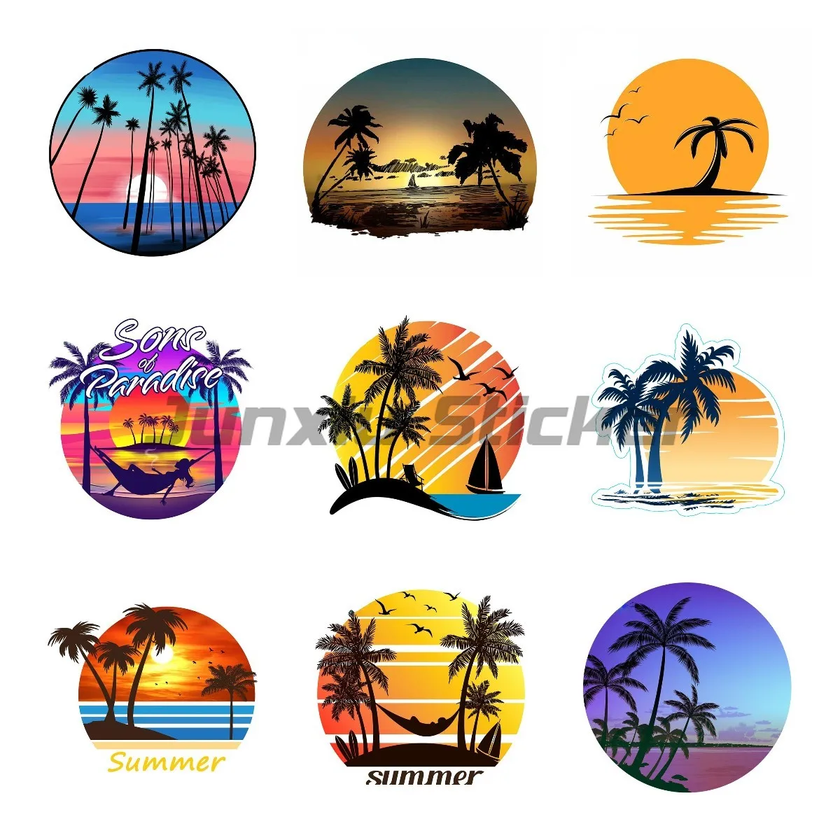 

Пляжная пальма, автомобильные наклейки «сделай сам», отличная наклейка для мотоцикла, доски для серфинга, ноутбука, украшение