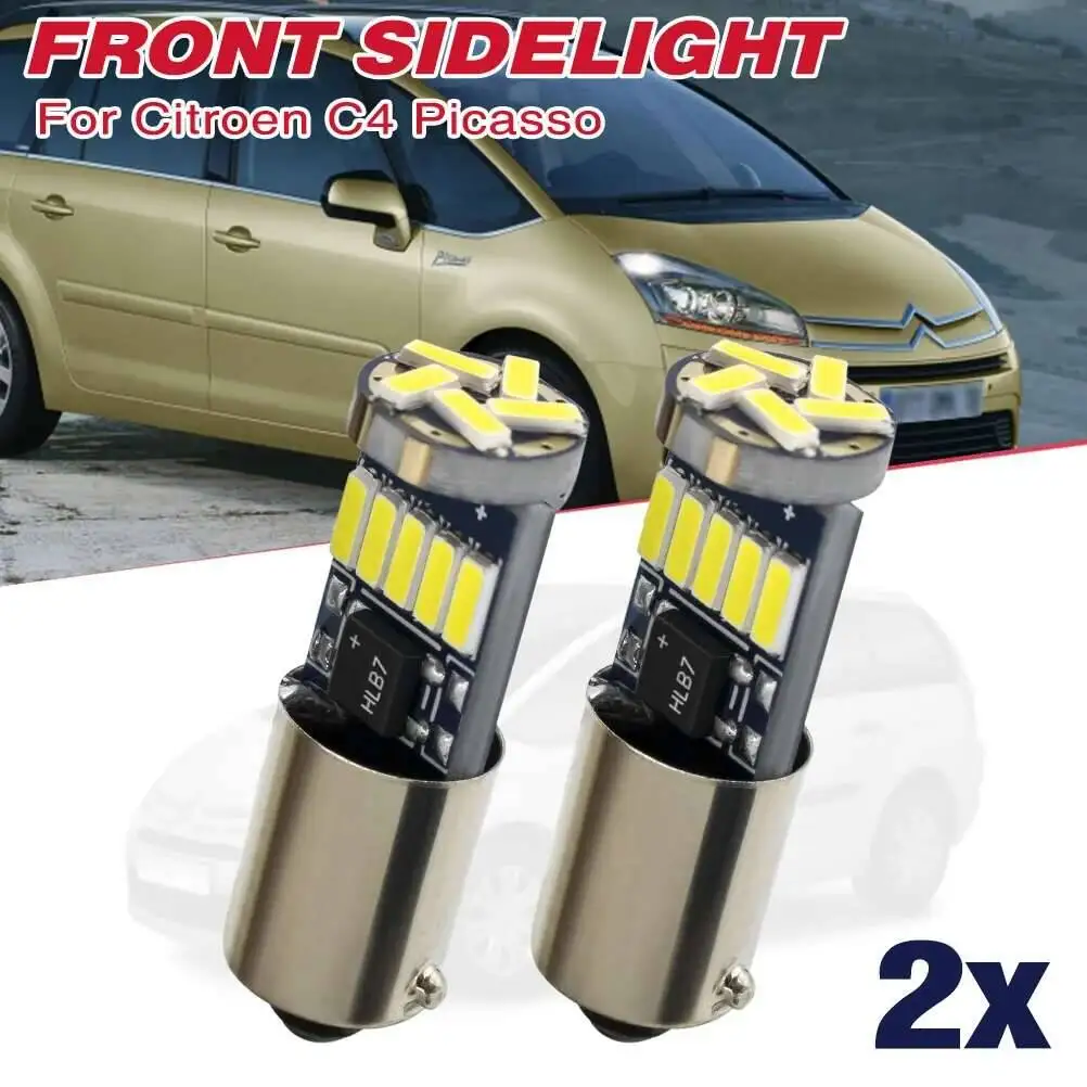 

2 Светодиодных Лампы Для Citroen C4 Grand H6w Bax9s Ba9s, 15SMD 4014, Передние Габаритные Огни, Ксеноново-белые SMD Диодные Л...