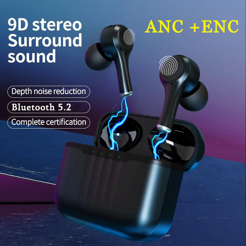 

Adzuki Bean TWS True Wireless Earbuds High Quality Headphones Bluetooth 5.2 Earpiece Hands-free ANC.ENC Noise Canceling Headset