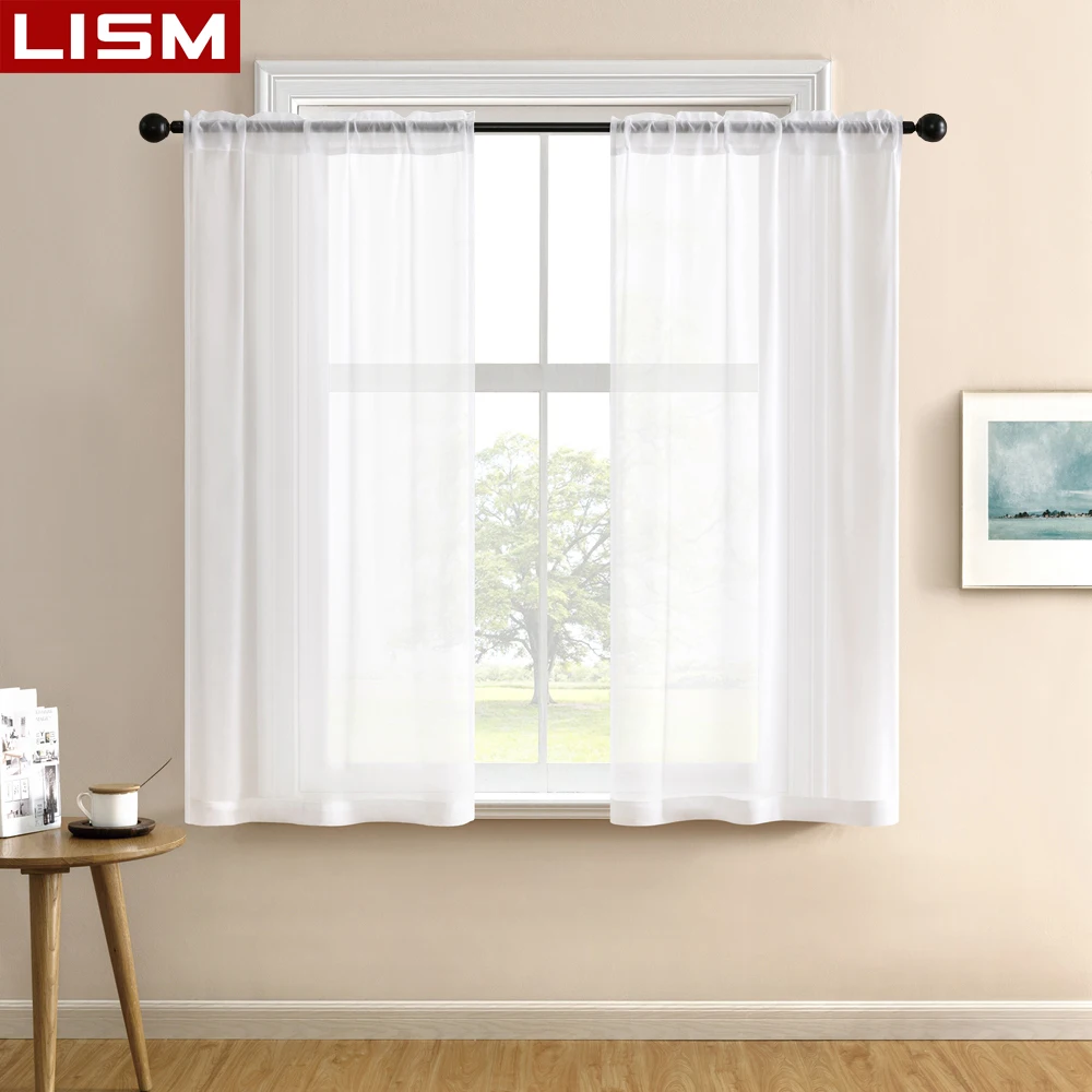 

Мягкие белые прозрачные шторы LISM для гостиной, роскошные декоративные оконные шторы для кухни, современные тюлевые занавески из органзы