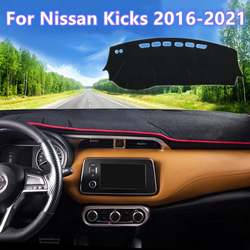 

For Nissan Kicks 2017 2018 2019 Car Dashboard Avoid Light Pad Instrument Platform Desk Cover Anti-UV Mat Carpets