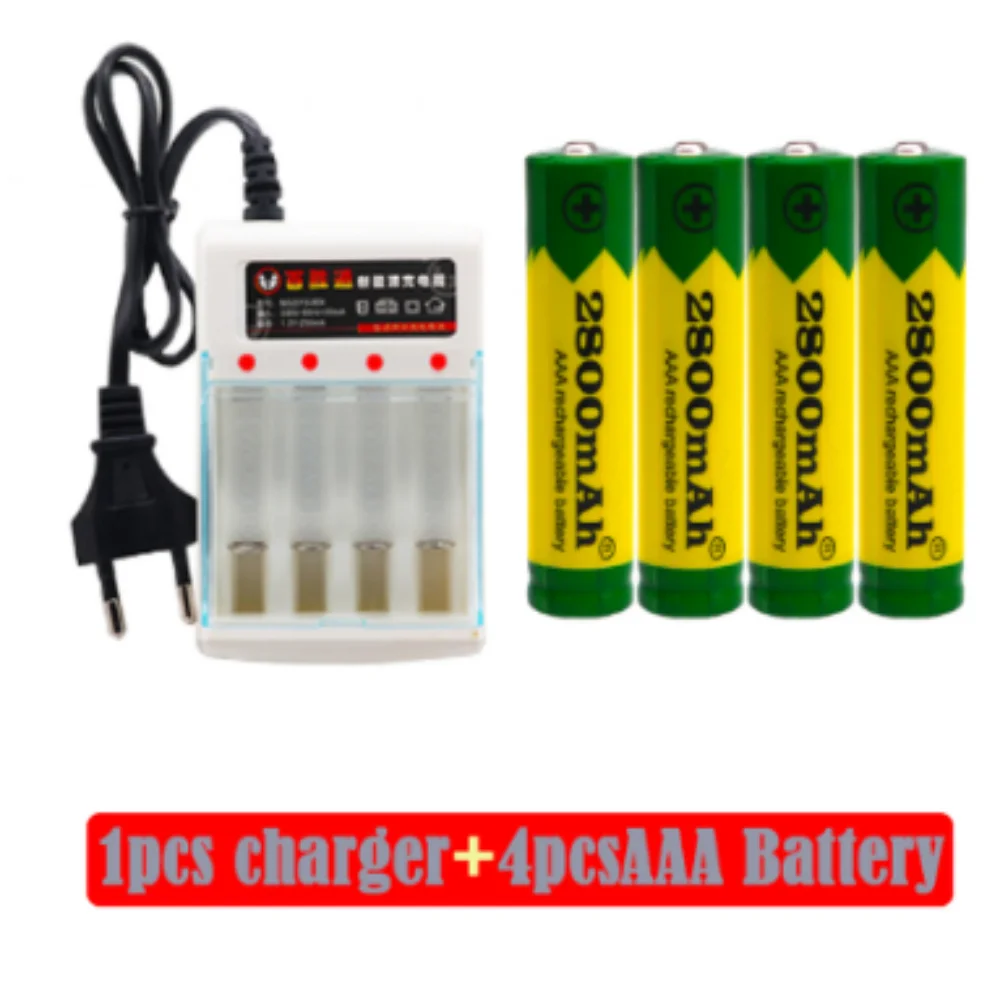 

2022 AAA Battery Alkaline 2800 MAH 1.5 V AAA rechargeable battery for Battery Remote Control Toy Battery Light Battery+charger