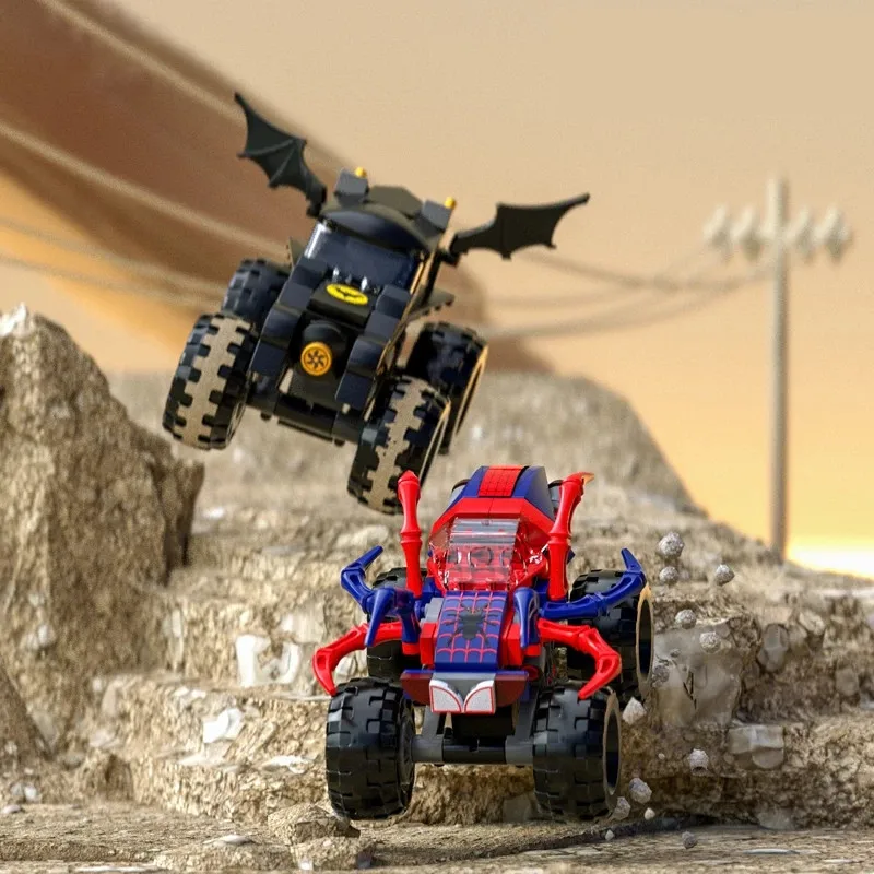 

Batmobile, супер герой, Человек-паук, автомобиль, тяговый внедорожник, автомобиль MOC, строительные блоки, набор строительных блоков, строительные...